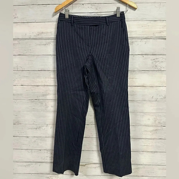 Brooks Brothers Caroline Fit Wool Pinstripe Navy Blue Trousers Size 0P - Picture 2 of 7